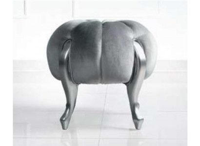 Luxury Stool Footstool Polyester Living Room Seat Fabric Gray Luxury Bench Velvet