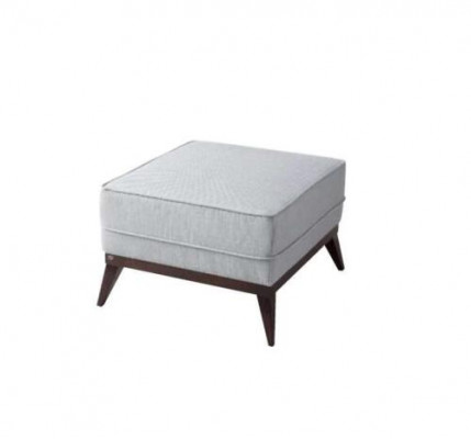 Ottoman Footstool Polyester Pouf Living Room Seat Fabric Gray Luxury Seating Furniture