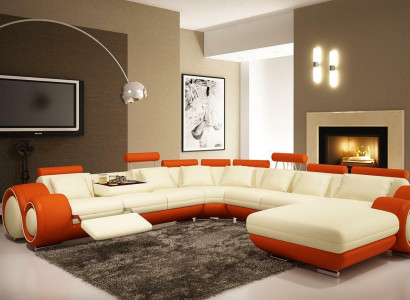Multifunctional leather couch seat upholstery living room decor leather suite sofa