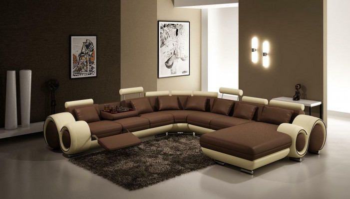Multifunctional Leather Couch Sofa Upholstered Corner Sofa Modern XXL Big