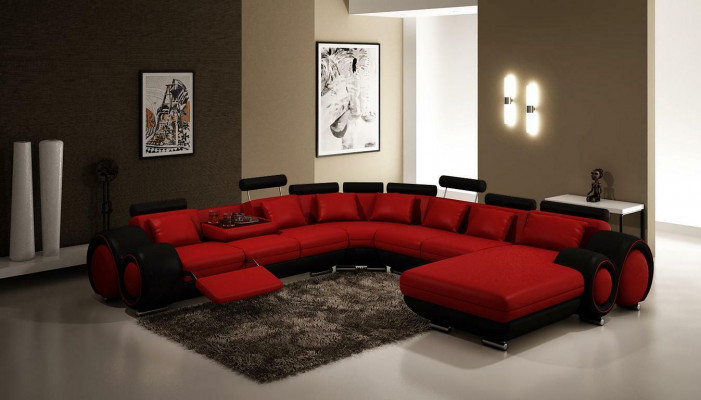 Multifunctional Leather Couch Sofa Upholstered Corner Sofa Modern XXL Big