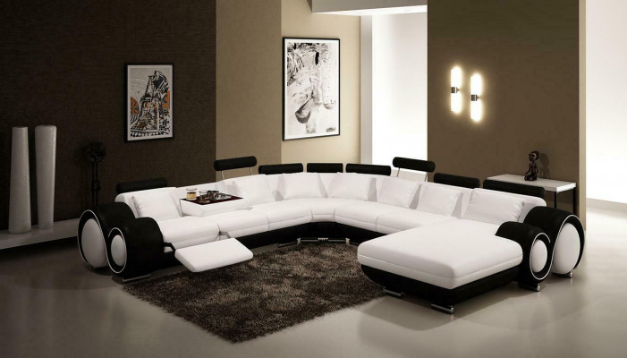 Multifunctional Leather Couch Sofa Upholstered Corner Sofa Modern XXL Big
