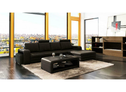 XXL multifunction leather couch big sofa decor upholstery corner sofa modern