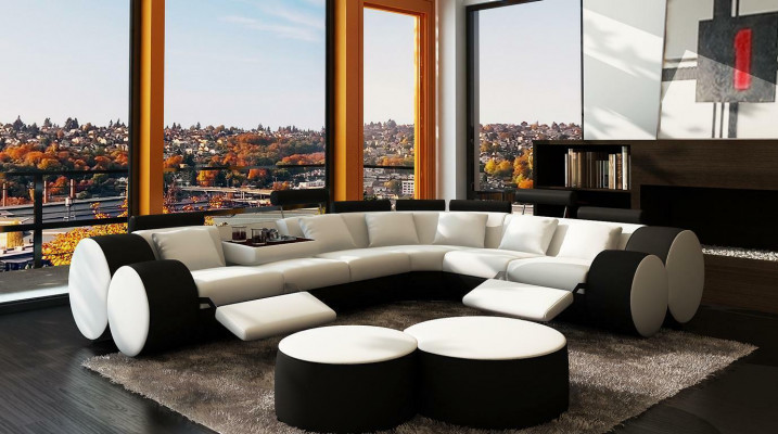 XXL multifunctional leather couch corner sofa big sofa upholstered corner sofa decor modern