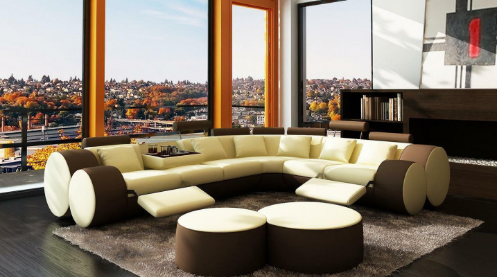 XXL multifunctional leather couch corner sofa big sofa upholstered corner sofa decor modern