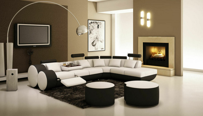 XXL multifunctional leather couch sofa big sofa upholstered corner sofa modern