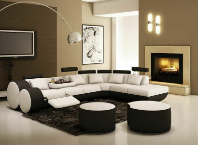 XXL multifunctional leather couch sofa big sofa upholstered corner sofa modern