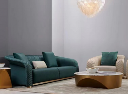 Design Upholstery Luxury Seat Sofa Couch Fabric Sofa 3-Seater Faux Leather