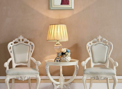 Set of 2 armchairs with armrests, side table, armchair with armrests, luxury armchair, new