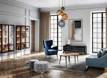 Furniture living room sofa armchair display cabinet stool TV coffee table set group 9-piece set