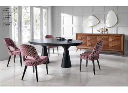 Dining group luxury dining room dining nook dining table set chair sideboard wood 6-piece