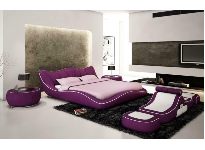 Modern design bed XXL decorative beds luxury style double hotel leather