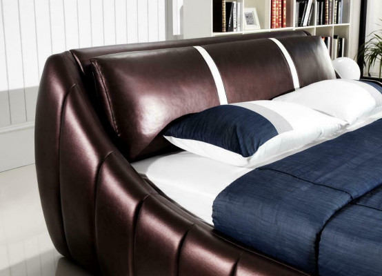 Modern hotel design bed XXL beds luxury style double leather 140 160 180x200cm