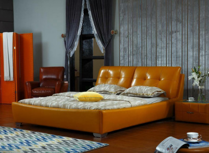 Designer bed, bedroom, double bed, beds, leather, hotel, luxury, upholstery