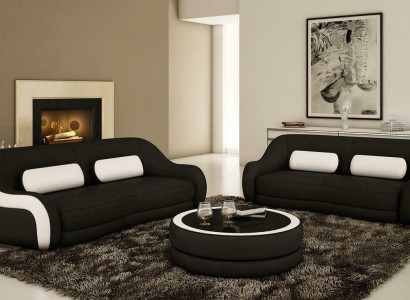 Sofa set seating leather design XXL upholstered couch set suite 3+2 seater