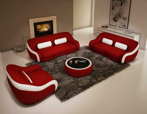 Sofa set seating leather design XXL upholstered couch set suite 3+2 seater