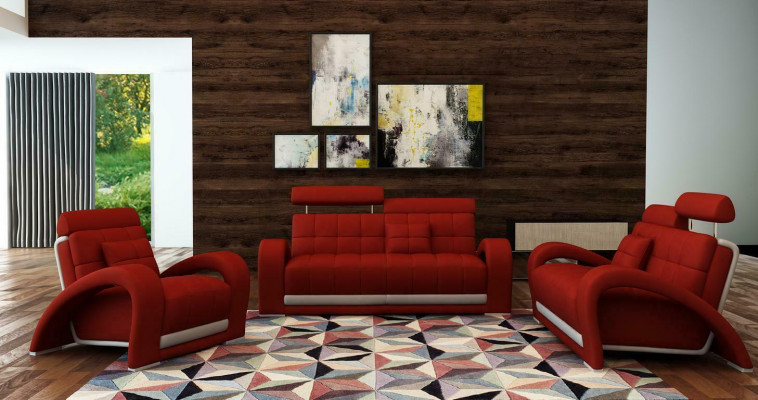 Leather sofa couch living landscape 3+2 seater design modern sofa 2232
