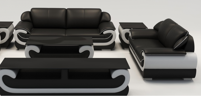 Leather sofa couch living area 3+2 seater design modern sofa 0615
