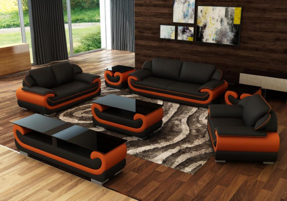 Leather sofa couch living area 3+2 seater design modern sofa 0615