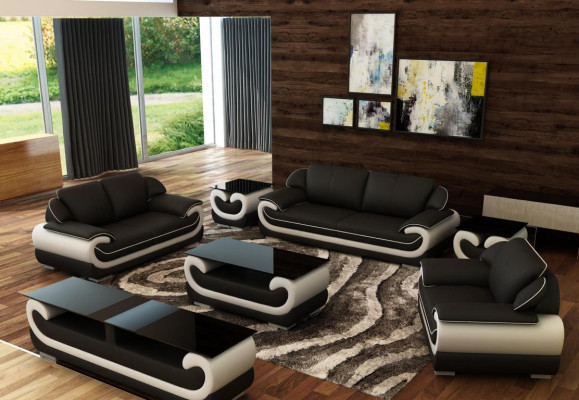 Leather sofa couch living area 3+2 seater design modern sofa 0615