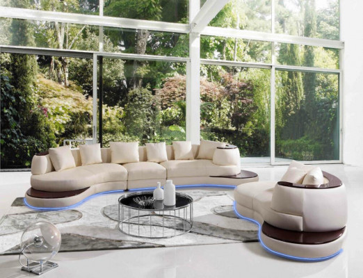 Modern sofa set corner sofa leather sofa couch upholstery round island