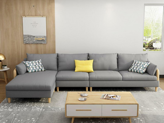 Corner Relax Seat Luxury Furniture Living Landscape Corner Sofa L-Shaped Upholstery Textile Modern
