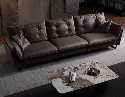 Sofa 4-seater sofas luxury faux leather big upholstery 260cm designer furniture