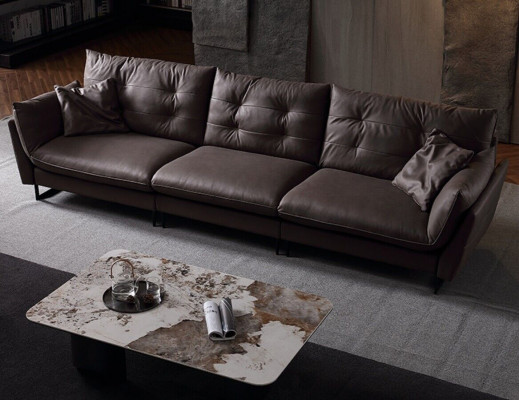 Sofa 4-seater sofas luxury faux leather big upholstery 260cm designer furniture