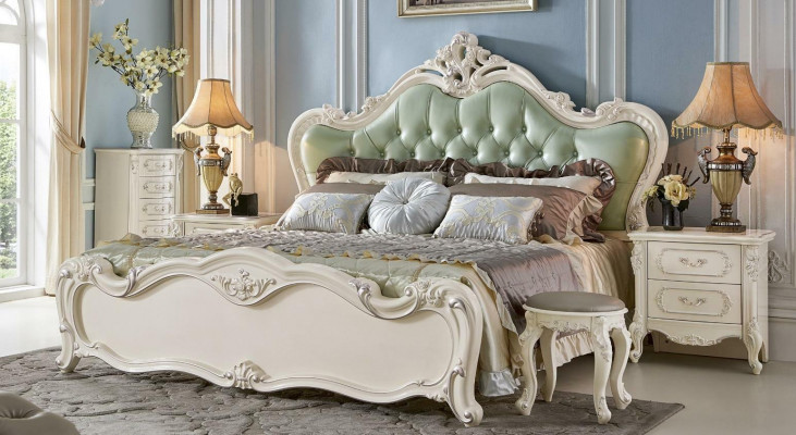 Chesterfield Bed Beds Leather Hotel Luxury Bedroom Upholstered Double 180x200