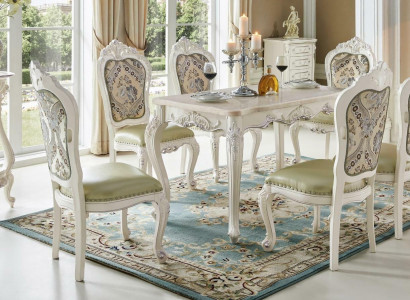 Luxury Furniture Chair Set of 4 Chairs Group Suite Dining Room Armchair Chesterfield