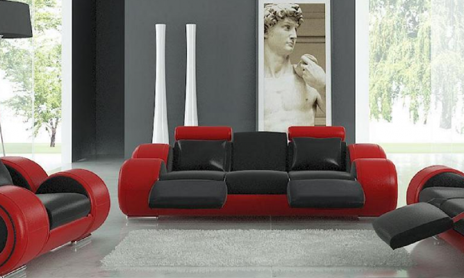 Leather sofa couch living landscape 3-seater design modern sofa 3-seater Berlin