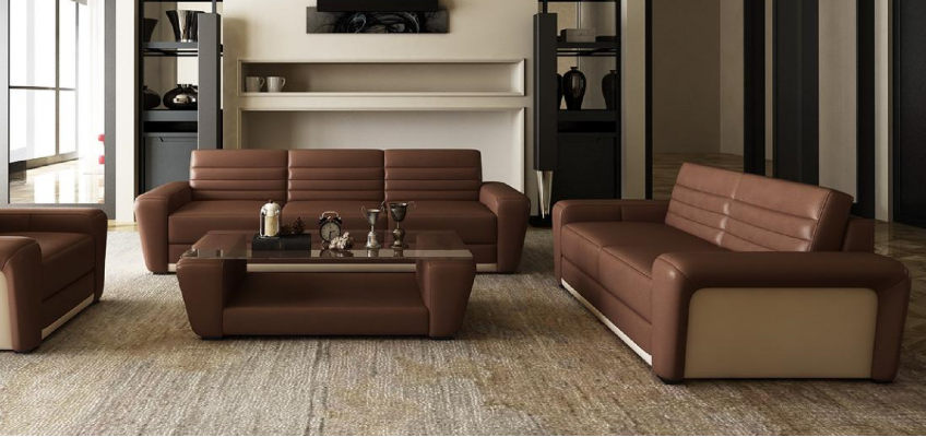 Leather sofa couch living area 3+2 seater design modern sofa living room