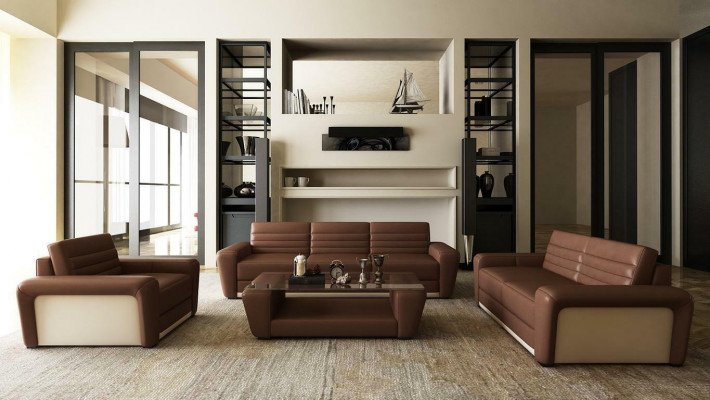 Leather sofa couch living area 3+2 seater design modern sofa living room