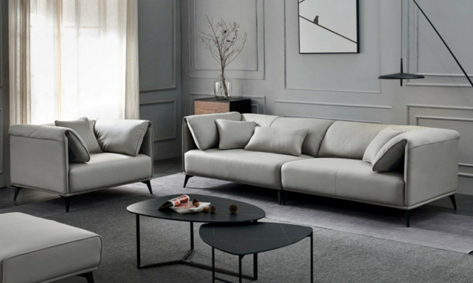 Living room sofas couches upholstery 4-seater gray design XXL big sofa