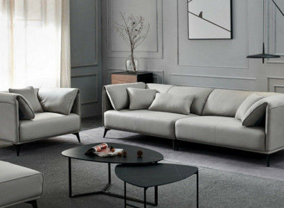 Living room sofas couches upholstery 4-seater gray design XXL big sofa