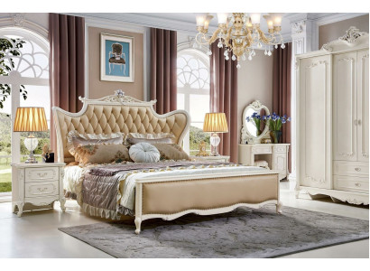 Classic dressing table with mirror Baroque Rococo luxury console chest of drawers stool