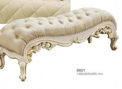 Seat cushion bench cushion seat stool bench leather wood style designer Chesterfield