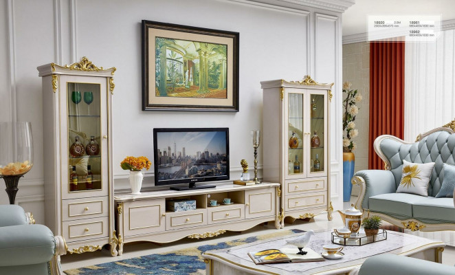 Sideboard TV lowboard TV table living room wood cabinet classic baroque