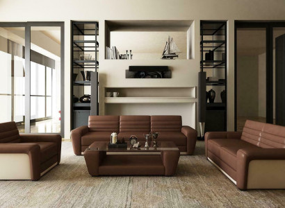 Leather sofa couch upholstery seat couches 3+2+1 complete set modern