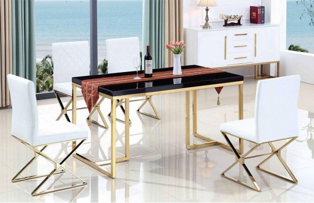 Dining table with 4 chairs dining room set complete set dining group table 5-piece
