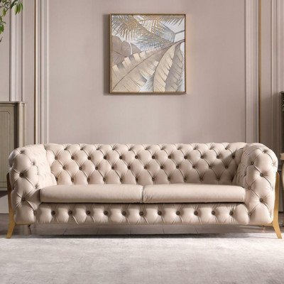 Faux leather 3-seater sofa living landscape relax seat design couch lounge sofas