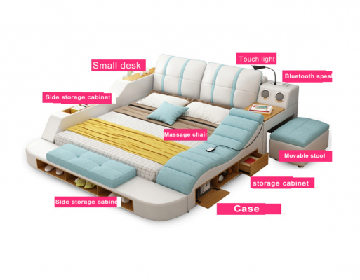 Double Design Leather Bed Upholstered Beds Modern 180x200 cm