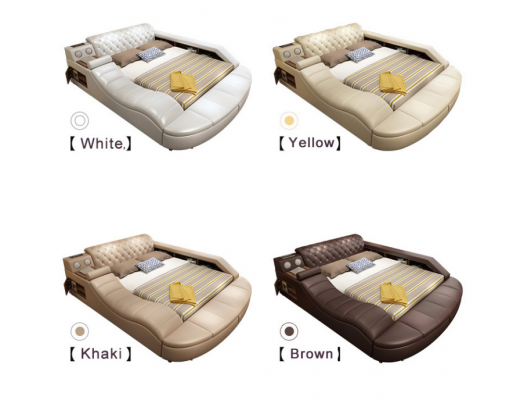 Multifunction Bed Luxury Design Leather Beds Hotel Double Storage