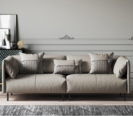 Design Italian furniture big XXL 3-seater couch leather sofa couches luxury