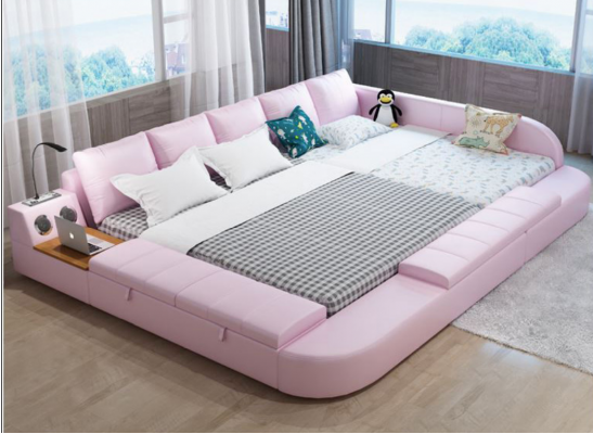 Multifunctional Sofa Bed XXL Big Beds Boxes USB Hotel Leather Cushions