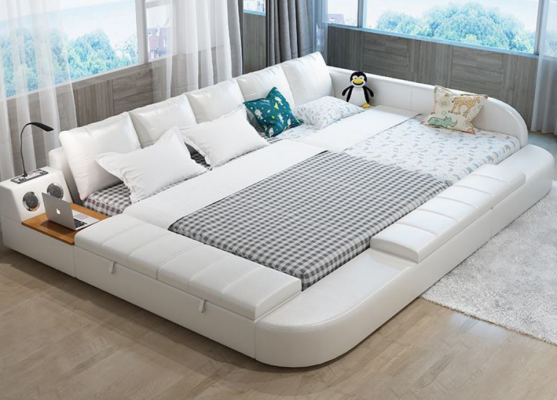 Multifunctional Sofa Bed XXL Big Beds Boxes USB Hotel Leather Cushions
