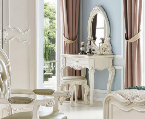 Dressing table with stool mirror table vanity makeup mirror make up