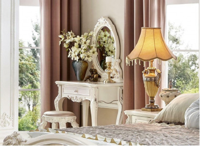 Classic Table Baroque Rococo Dressing Table Console Tables 2-piece Set Mirror