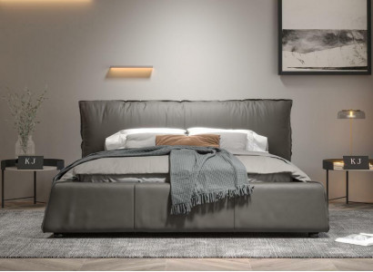 Design leather bed double marriage modern hotel luxury sleep bedroom beds