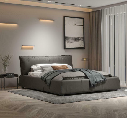 Design leather bed double marriage modern hotel luxury sleep bedroom beds